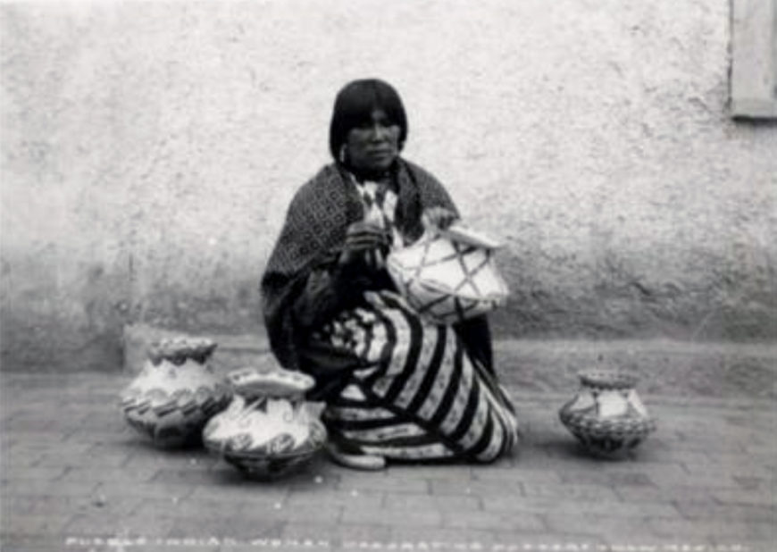 Photographer unknown, Dolorita Vigil: Dressmaker and Potter, San Ildefonso Pueblo, New Mexico, c. 1915 (Palace of the Governors Photo Archives Collection, Negative #074860)