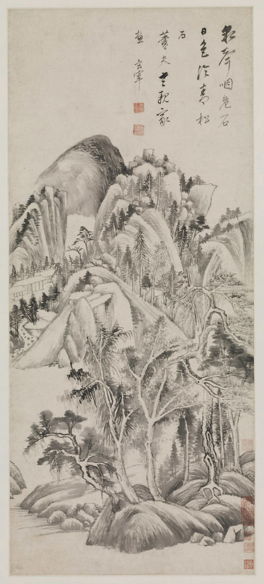 Dong Qichang 董其昌, Landscape, Ming dynasty, China, 95.5 x 41 cm (© The Trustees of the British Museum)