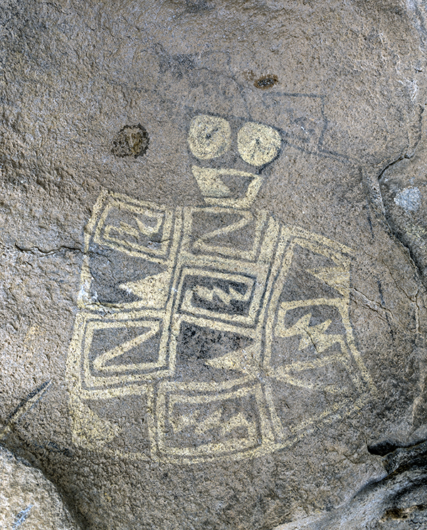 Rock drawings, or pictographs, in a restricted area of Hueco Tanks State Historic Site near El Paso in El Paso County, Texas, photograph by Carol M. Highsmith (Library of Congress, Prints and Photographs Division