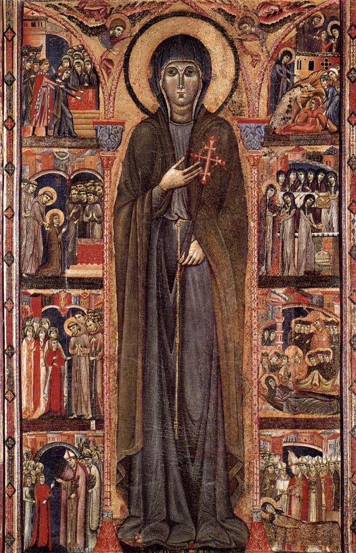 Vita icon of St. Clare (<em>Santa Chiara Dossal</em>), 1280s (<a class="nofancybox" href="https://commons.wikimedia.org/wiki/File:Unknown_painter_-_Altarpiece_of_St_Clare_-_WGA23880.jpg">Wikimedia Commons</a>)