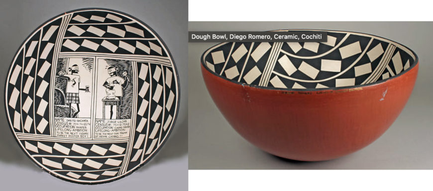 Diego Romero (Cochiti Pueblo), Dough Bowl, 1994, ceramic, 14.3 cm high, 30.5 cm in diameter (The Metropolitan Museum of Art)