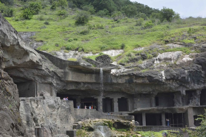 View of Buddhist Caves 5, 4, 3, and 2 at Ellora, c. 7th century (photo: VA Photography, CC BY-SA 4.0)