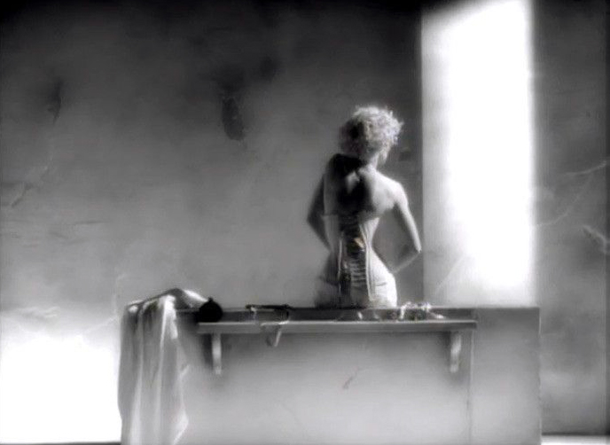 Still from Madonna, “Vogue” Official Music Video. Directed by David Fincher, Recorded in December 1989, released on March 27, 1990. 