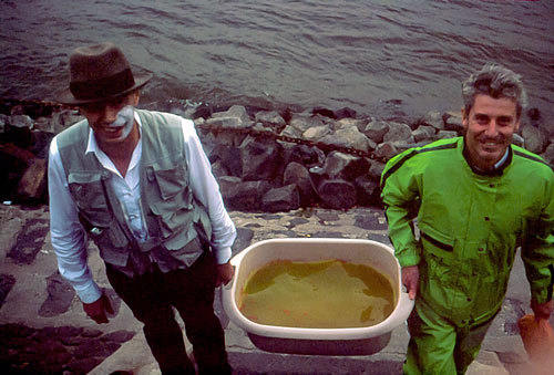 Nicolás García Uriburu and Joseph Beuys, Colouration of the Rhine, 1981, colour photograph