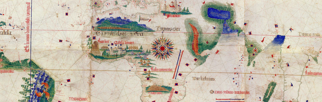 Cantino Planisphere, 1502, ink and pigment on vellum, 102 x 218 cm (Biblioteca Estense Universitaria, Modena)