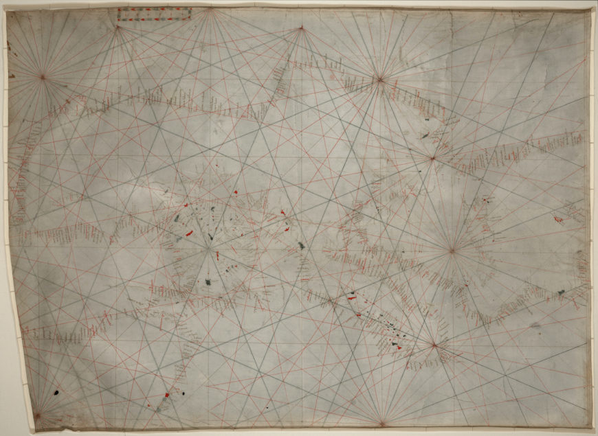 Portolan chart of the Mediterranean sea, c. 1320–1350, ink on vellum (Library of Congress)  