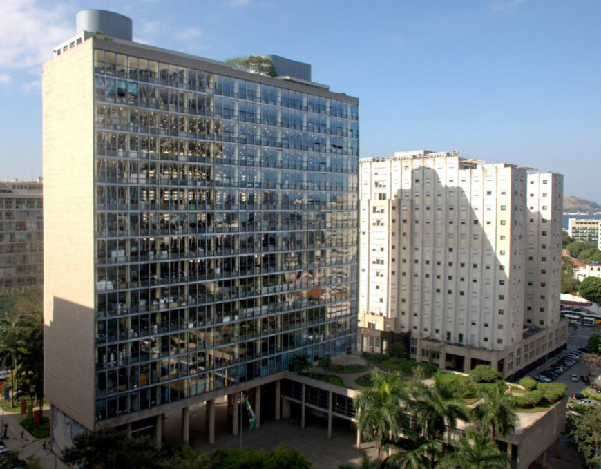 Lucio Costa, Affonso Eduardo Reidy, Oscar Niemeyer, et al. Ministry of Education and Health Building, Rio de Janeiro, designed 1935-36, constructed 1939-1943.