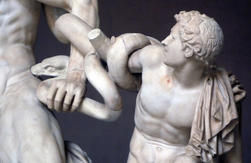 Athanadoros, Hagesandros, and Polydoros of Rhodes, Laocoön and his Sons, early first century C.E., marble, 7'10 1/2" high (Vatican Museums; photo: Steven Zucker, CC BY-NC-SA 2.0)