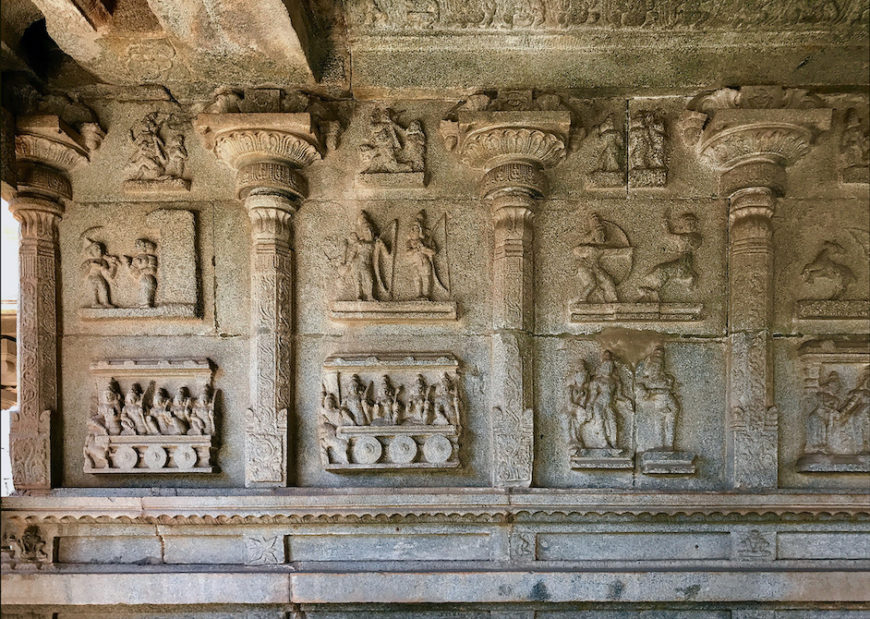 Temple's outer walls? with episodes from the Ramayana depicted, in the city of Vijayanagara (photo: Ms Sarah Welch, CC BY-SA 4.0)