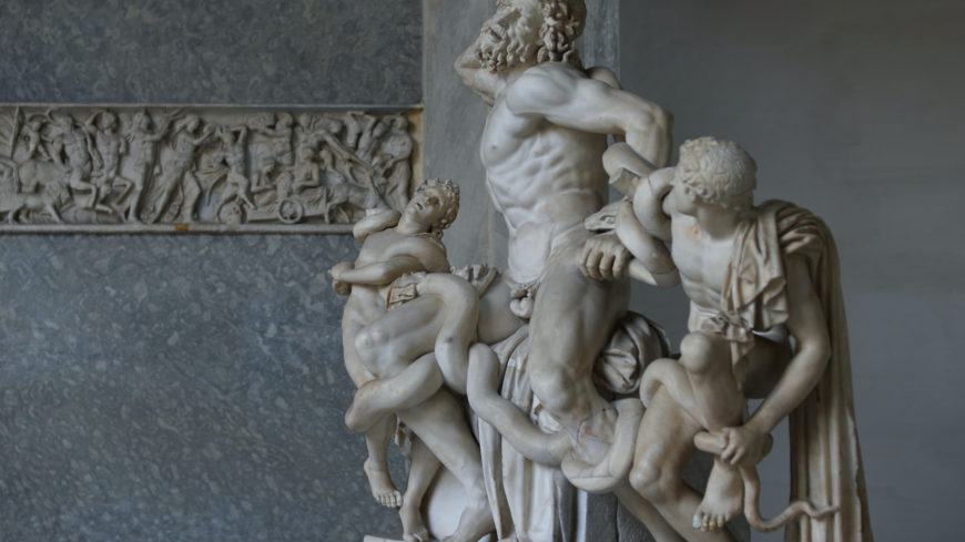 Athanadoros, Hagesandros, and Polydoros of Rhodes, Laocoön and his Sons, early first century C.E., marble, 7'10 1/2" high (Vatican Museums; photo: Steven Zucker, CC BY-NC-SA 2.0)