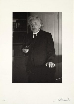 Lotte Jacobi, Albert Einstein standing at his Piano, from the Einstein Portfolio, 1938 (negative); 1978 (print), Halftone print, 17.8 × 12.7 cm (Herbert F. Johnson Museum of Art, Cornell University)
