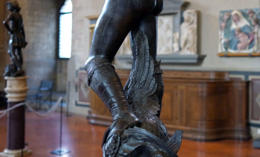 Feather (detail), Donatello, David, c. 1440, bronze, 158 cm (Museo Nazionale de Bargello, Florence) (photo: Steven Zucker, CC BY-NC-SA 2.0)