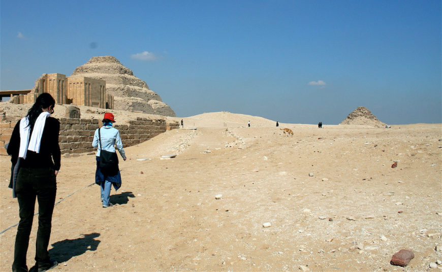 general view from exterior showing entrance, Stepped Pyramid complex, Saqqara, Egypt (photo: Dr. Amy Calvert)