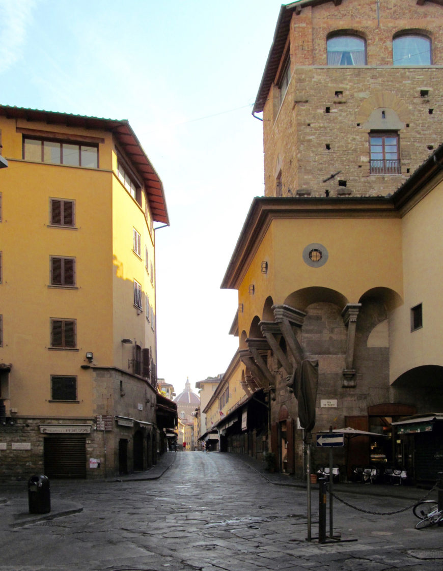 Mannelli Tower (right side of the picture), Ponte Vecchio (photo: Theresa Flanigan)