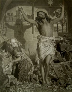 After William Holman Hunt,The Shadow of Death, mixed method engraving by Frederick Stacpoole, published by Thomas Agnew and Sons, 1878, 28 3/4 x 22 3/4 inches (Maas Gallery)