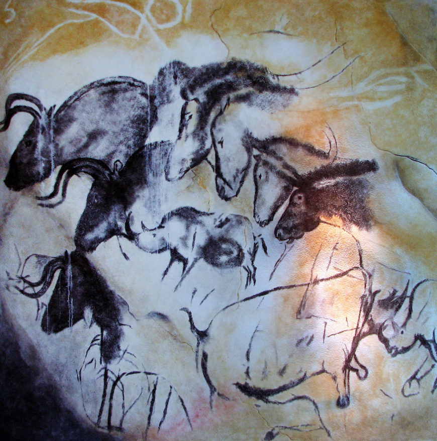Replica of the painting from the Chauvet-Pont-d'Arc Cave in southern France (Anthropos museum, Brno)