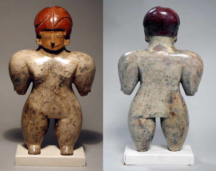Standing Figure, Chorrera culture, Ecuador, 10th–2nd century BCE, ceramic and slip, height 14 inches. Metropolitan Museum of Art, New York.