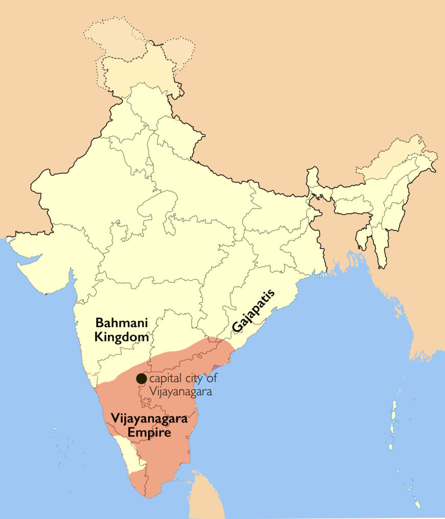 Map of the Vijayanagara Empire (about what time?) (map, Mlpkr, CC BY-SA 3.0)