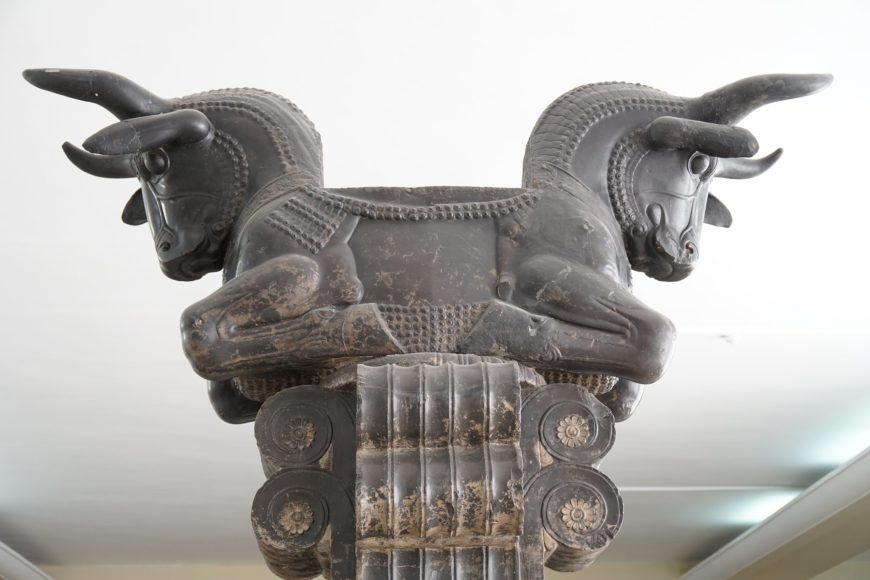 Bull Capital from Persepolis, Apādana, Persepolis (Fars, Iran), c. 520–465 B.C.E. (National Museum of Iran; photo: s1ingshot, CC BY 2.0)