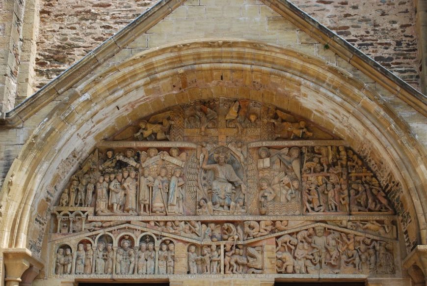 Last Judgment tympanum, Church of Sainte‐Foy, France, Conques, c. 1050–1130 (photo: Òme deu Teishenèir, CC BY-SA 2.0)