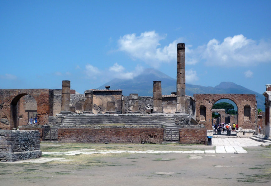 View of the Forum with Mount Vesuvius in the distance, Pompeii (photo: Steven Zucker, CC BY-NC-SA 2.0)
