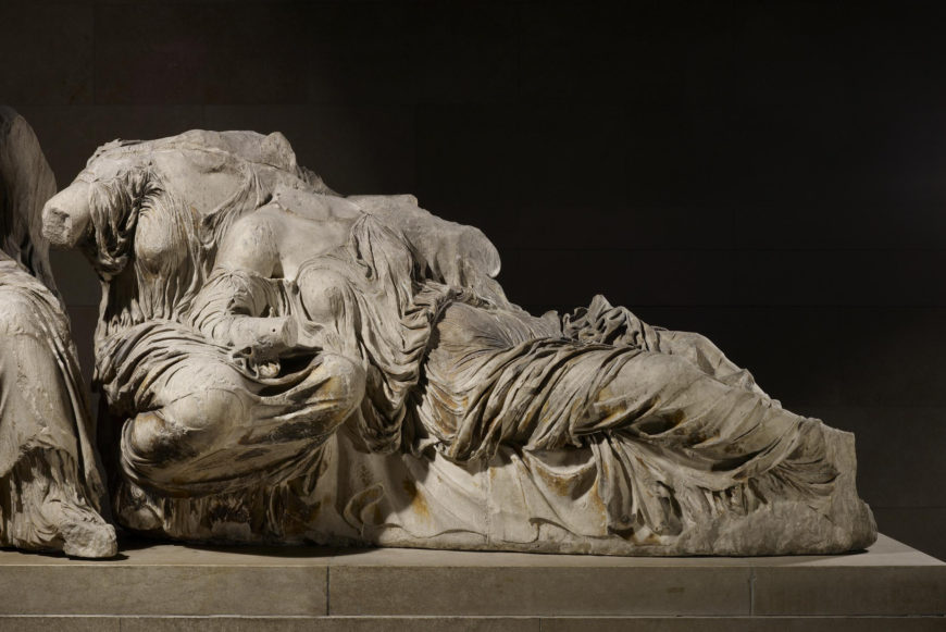 Figures of three goddesses from the east pediment of the Parthenon, c. 438–432 B.C.E., 233 cm long, Acropolis, Athens © Trustees of the British Museum