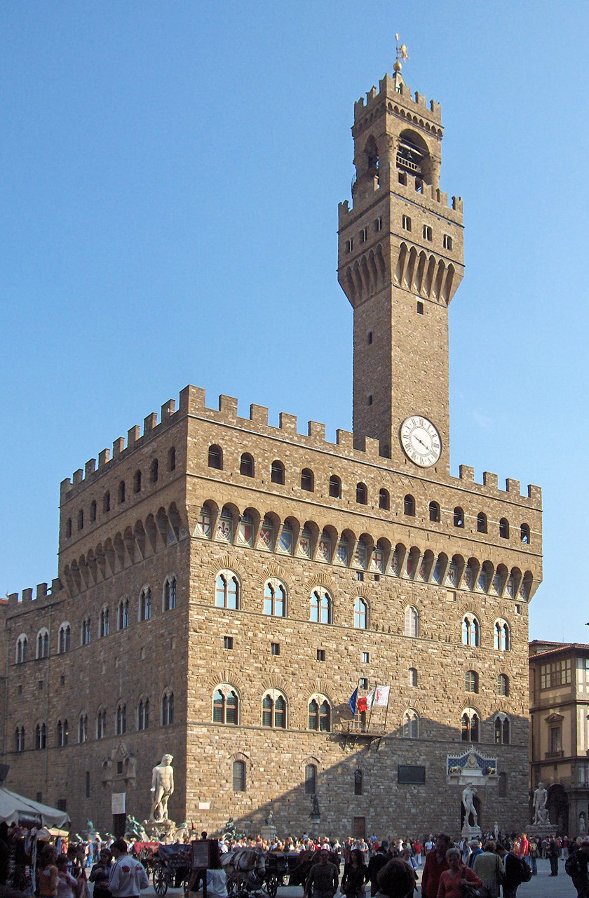 Arnolfo di Cambio (initial design), Palazzo Vecchio, 13th and 14th centuries, Florence, Italy (photo: JoJan, CC BY-SA 3.0) 