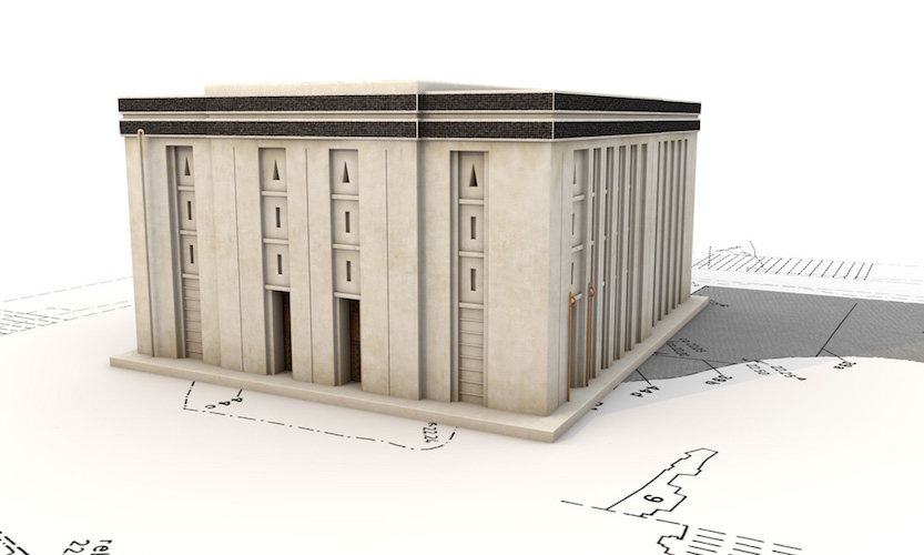 Digital reconstruction of the two-story version of the White Temple, Uruk (modern Warka), c, 3517-3358 B.C.E. © artefacts-berlin.de; scientific material: German Archaeological Institute