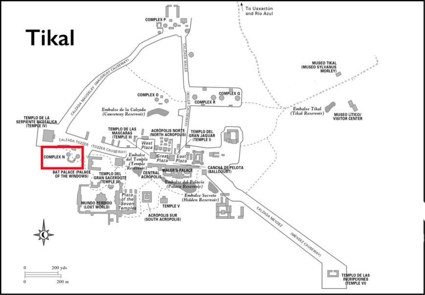 Map of Tikal with Complex N