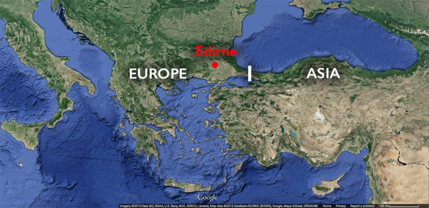 Map of Edirne, Turkey (underlying map © Google)
