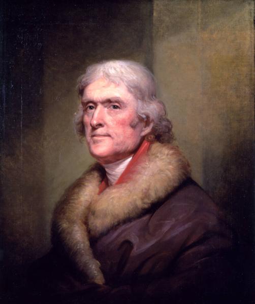 Rembrandt Peale, Thomas Jefferson, 1805, oil on linen, 28 x 23 1/2" (New-York Historical Society)
