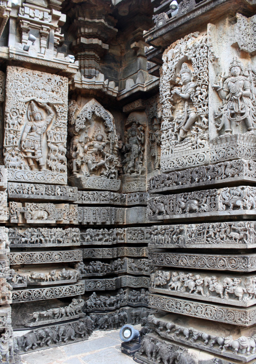  Krishna lifting Mount Govardhana, figural block from the Hoysaleshvara temple, southwestern side