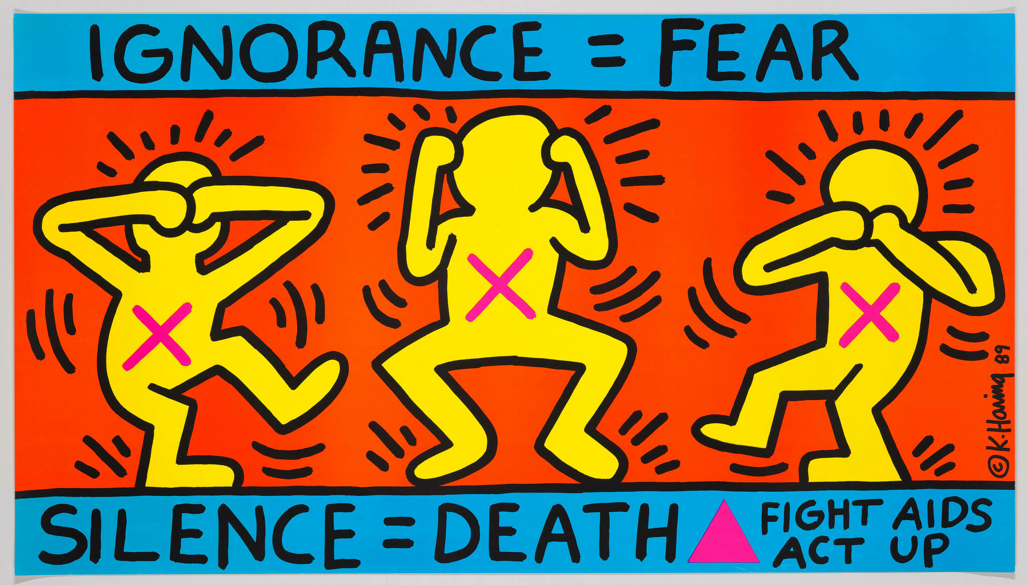 Keith Haring, Ignorance = Fear / Silence = Death, 1989. New York, Whitney Museum of American Ar