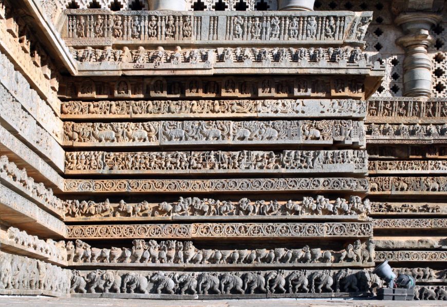 Hoysaleshvara temple, detail showing friezes (from eastern part of temple)