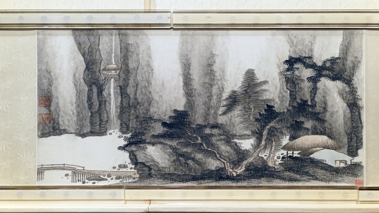 Gong Xian, one album leaf from Eight Views of Landscape, 1684, Qing Dynasty, handscroll, ink on paper (Shanghai Museum)