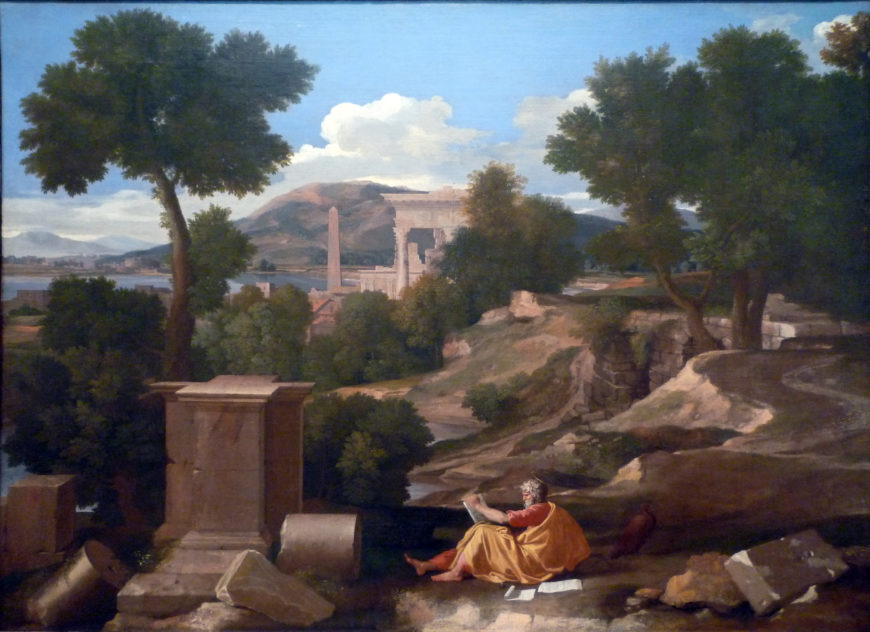 Nicolas Poussin, Landscape with Saint John on Patmos, 1640, oil on canvas, 100.3 x 136.4 cm (The Art Institute of Chicago, photo: Steven Zucker, CC BY-NC-SA 2.0)