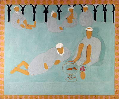Henri Matisse, Le café Maure (Arab Coffeehouse), 1911–13, oil on canvas, 176 x 210 cm (Hermitage Museum, St. Petersburg)