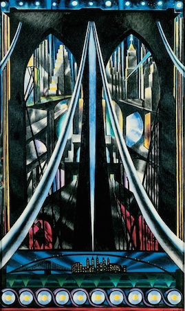 Joseph Stella, The Brooklyn Bridge: Variation on an Old Theme, 1939, oil on canvas, 70 × 42 inches / 177.8 × 106.7 cm (Whitney Museum of American Art)