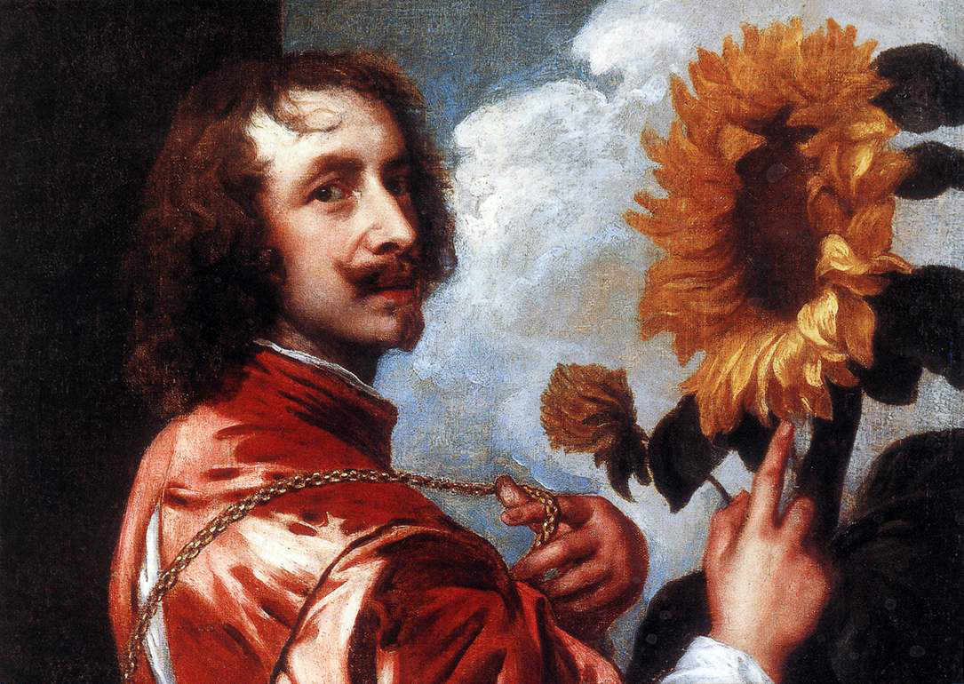 Anthony van Dyck, Self-portrait with a Sunflower, 1632, oil on canvas, 58.4 x 73 cm (private collection)