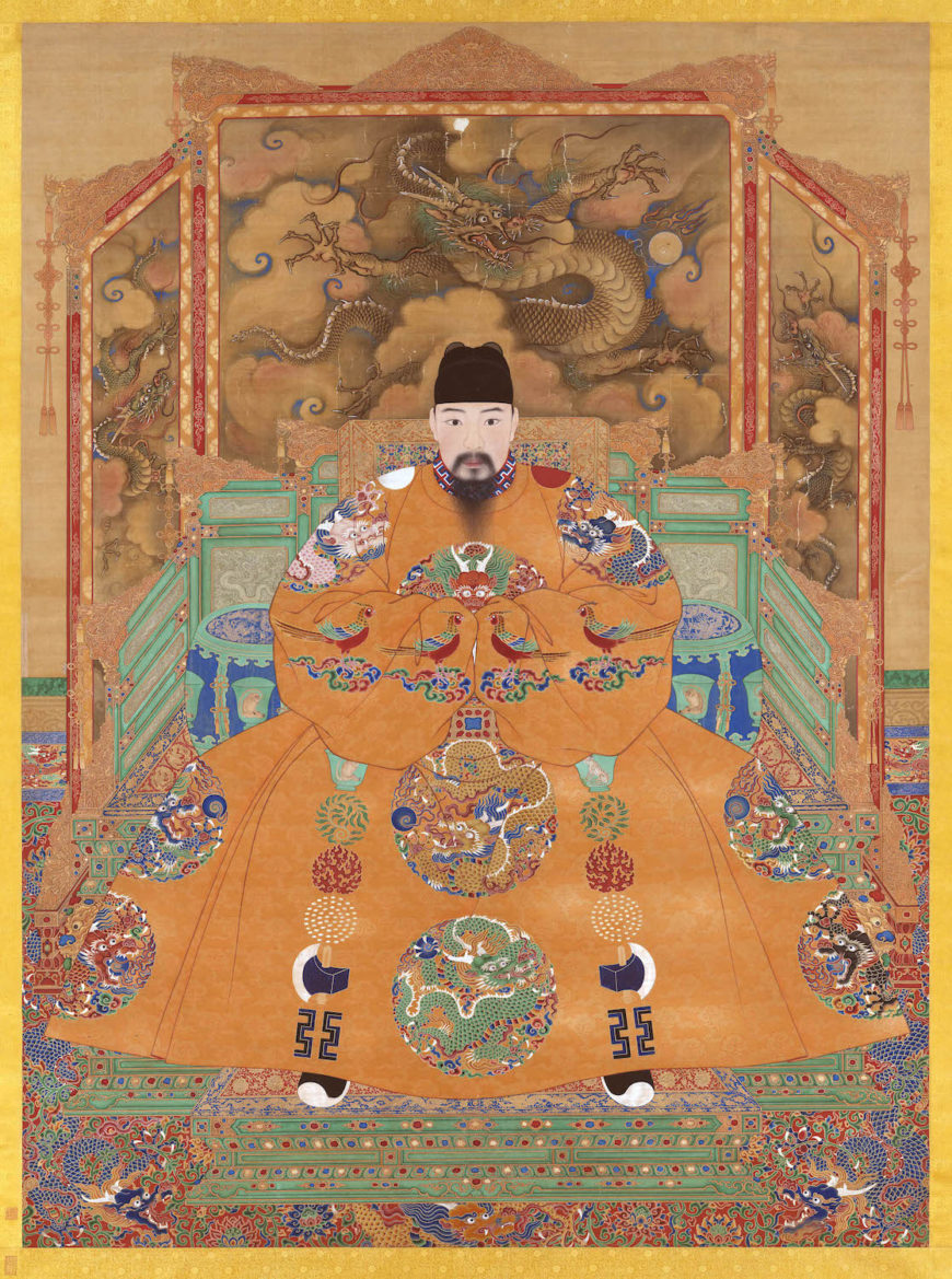 Portrait of the Hongzhi Emperor, 15th century, hanging scroll, ink and color on silk, 208.6 x 154.3 cm (National Palace Museum, Taipei)