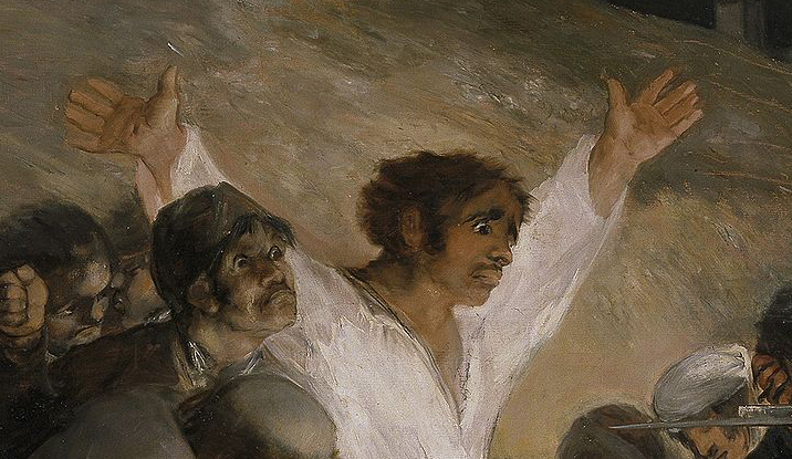 Detail, Francisco Goya, The Third of May, 1808, 1814–15, oil on canvas (Museo del Prado, Madrid, photo: Botaurus, public domain)
