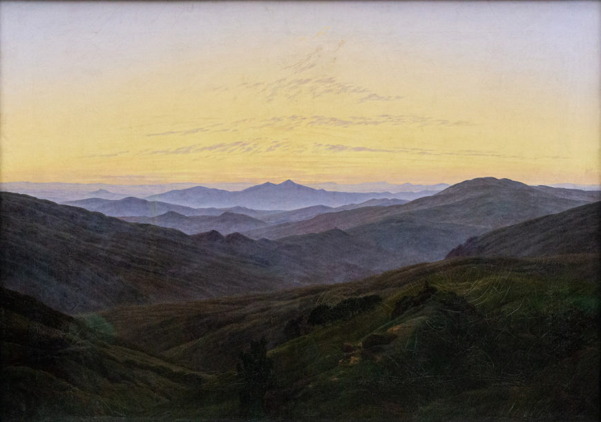 Caspar David Friedrich, The Riesengebirge Mountains, 1835, oil on canvas, 73.5 x 102.5 cm (Alte Nationalgalerie, Berlin, photo: Wuselig, public domain)