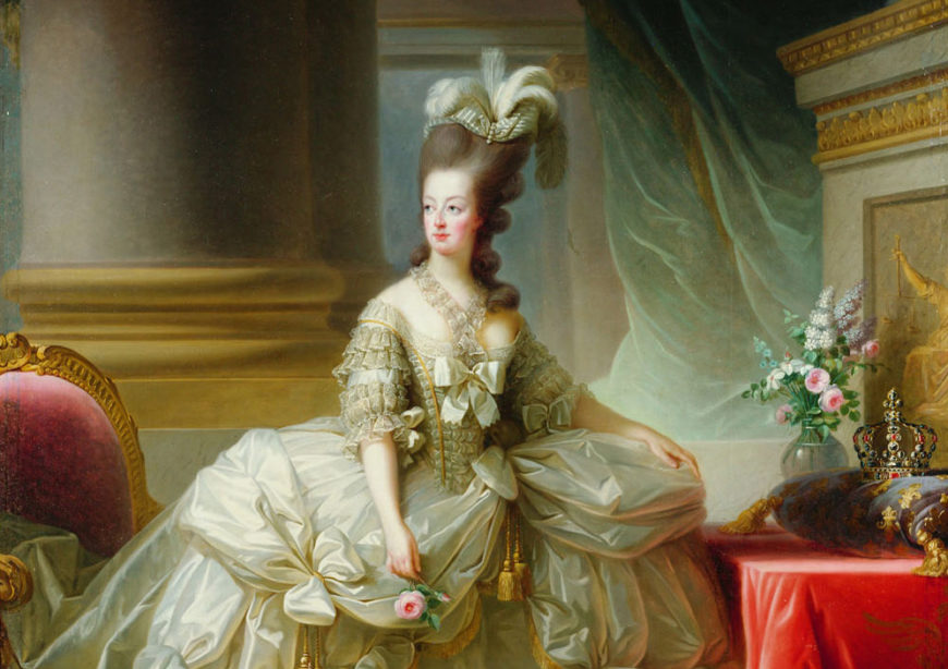 Detail, Élisabeth Louise Vigée-LeBrun, Archduchess Marie Antoinette, Queen of France, 1778, oil on canvas, 273 x 193.5 cm (Kunsthistorisches Museum, Vienna, photo: ©KHM-Museumsverband, CC BY-NC-SA 4.0)