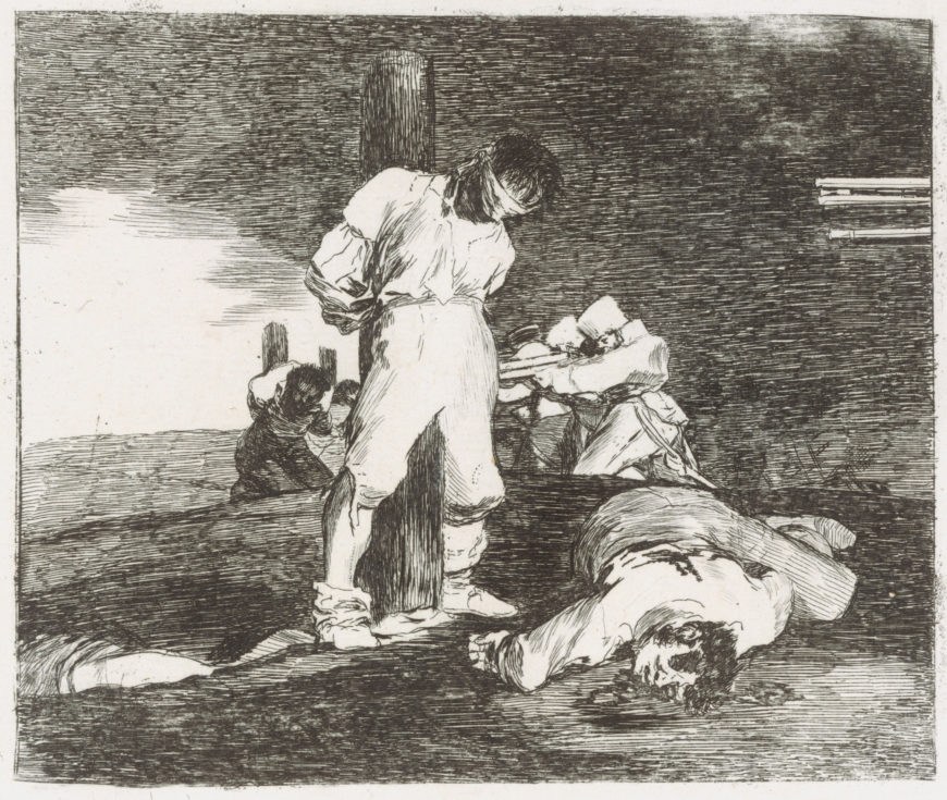 Francisco Goya, And there's nothing to be done (Y no hai remedio), plate 15 from The Disasters of War (Los Desastres de la Guerra), 1810, etching, drypoint, burin and burnisher, 14 x 16.7 cm (The Metropolitan Museum of Art)