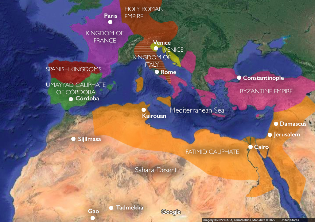 Map of the Mediterranean c. 1000 C.E.