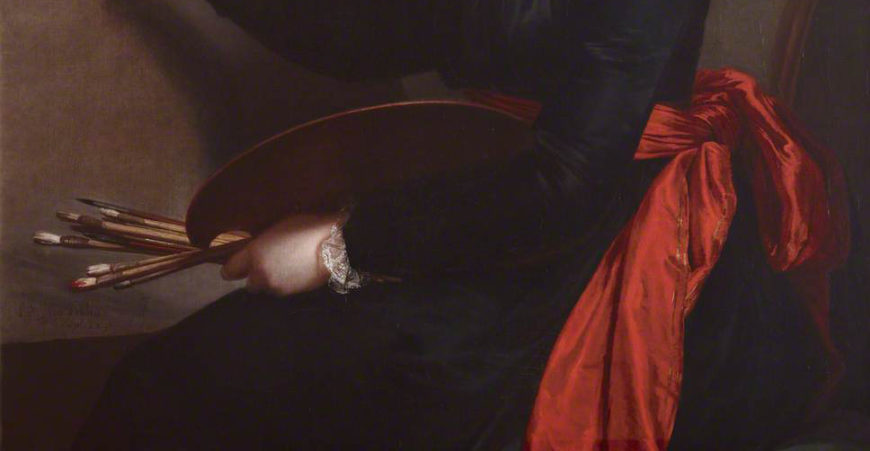 Detail, Élisabeth Louise Vigée-LeBrun, Self-Portrait, 1790, oil on canvas, 100 x 81 cm (National Trust Collections)