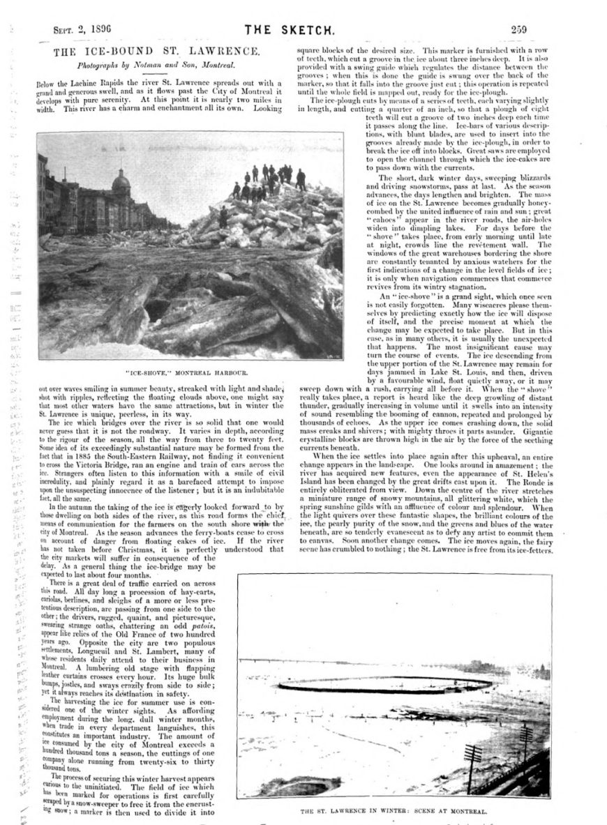 “The Ice-Bound St. Lawrence.” The Sketch 188.15 (September 2, 1896), p. 259.
