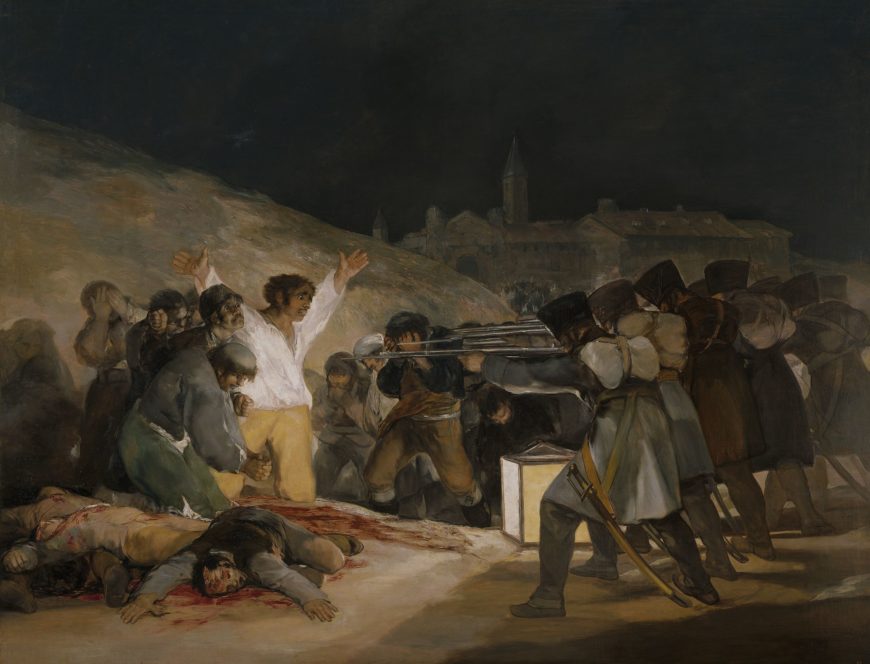 Francisco Goya, The Third of May, 1808, 1808, 1814–15, oil on canvas, 8' 9" x 13' 4" (Museo del Prado, Madrid, photo: Botaurus, public domain)