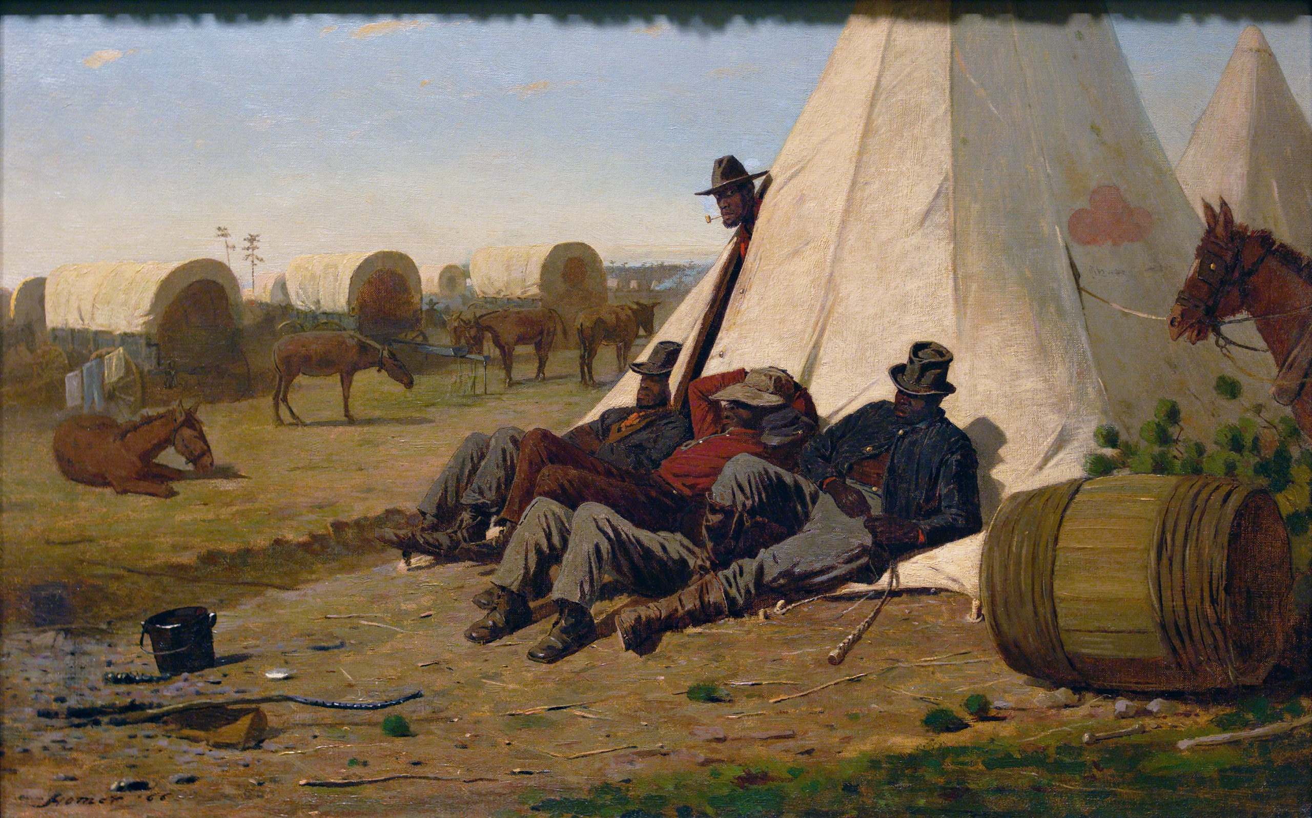 Winslow Homer, Army Teamsters, 1866, oil on canvas, 45.72 x 72.39 cm (Virginia Museum of Fine Arts, Richmond)