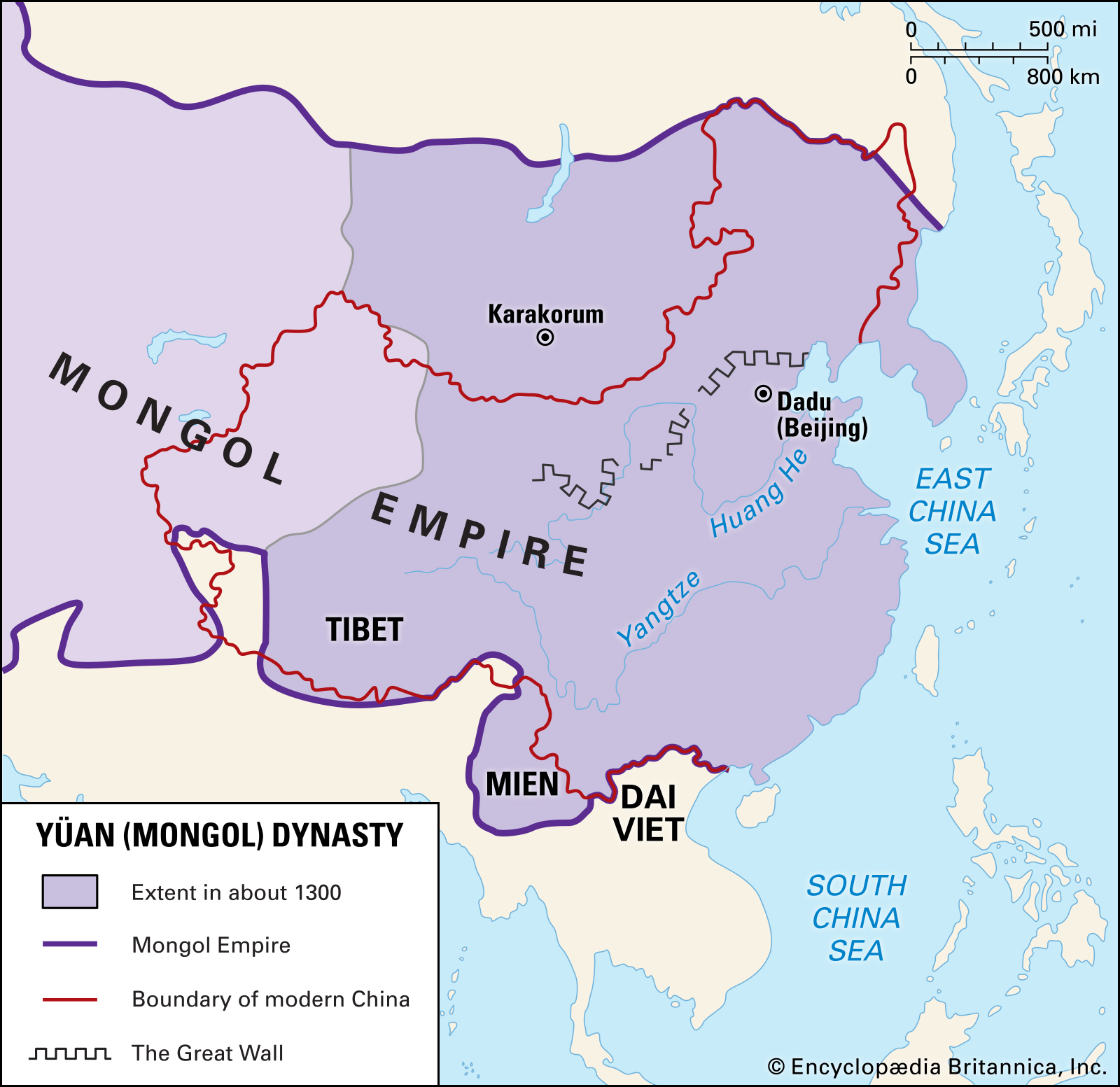 Map of the Yuan Dynasty (the white stripes) (Idh0854, CC BY 3.0)